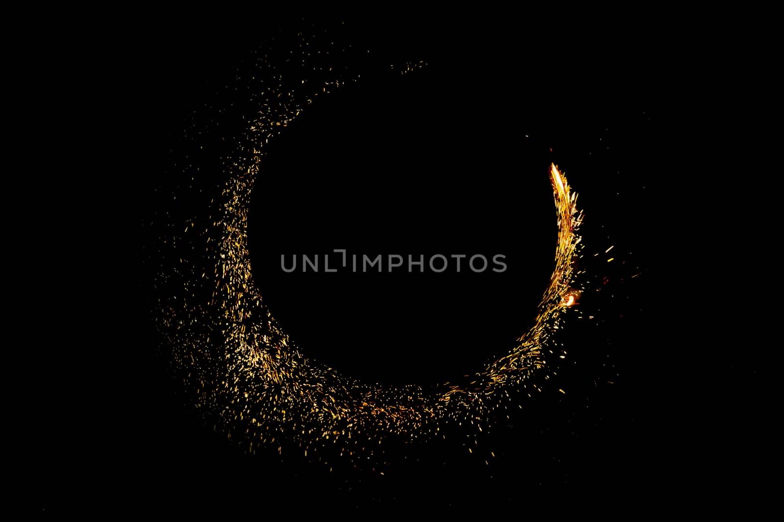 circle light frame on black background by sarayut_thaneerat