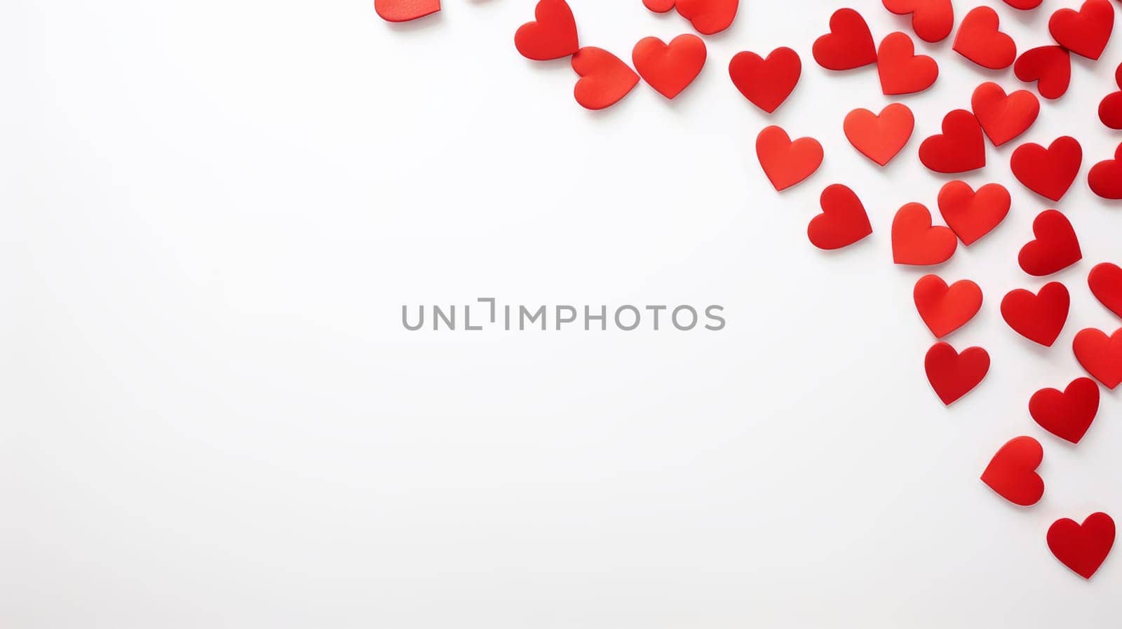 Red hearts on white background on holiday. by Alla_Yurtayeva