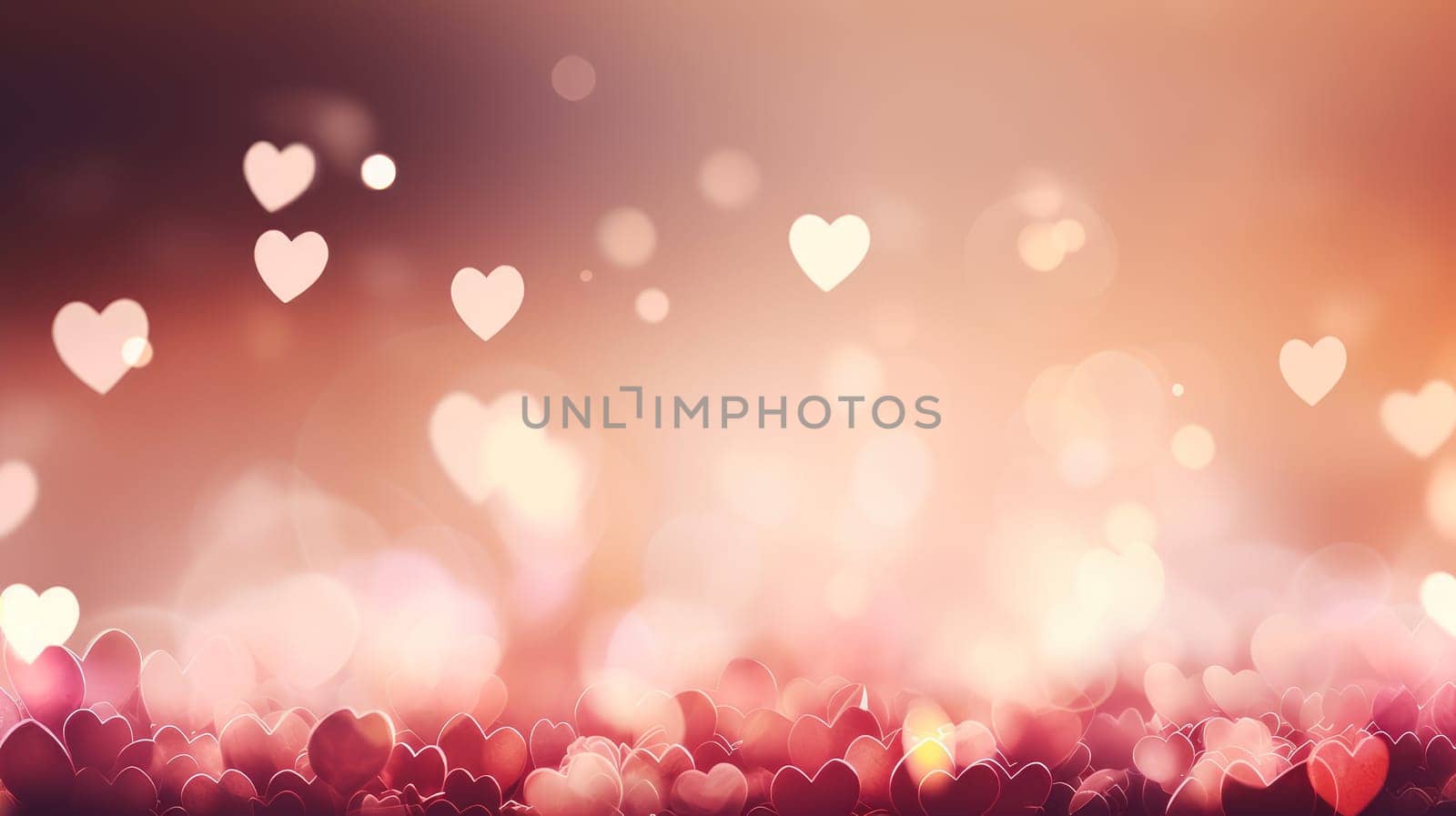 Beautiful pink background with hearts and bokeh light by Alla_Yurtayeva