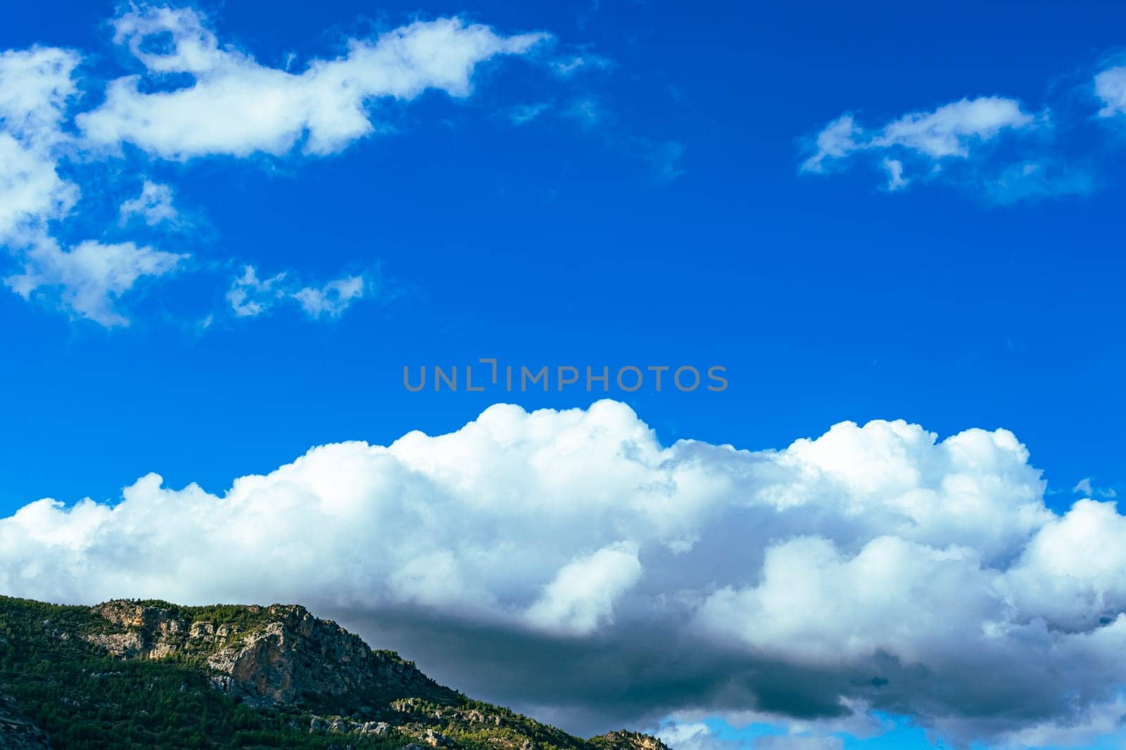 beautiful photo of the sky from the height of the mountain, beautiful landscape of nature with a place for an inscription. High quality photo