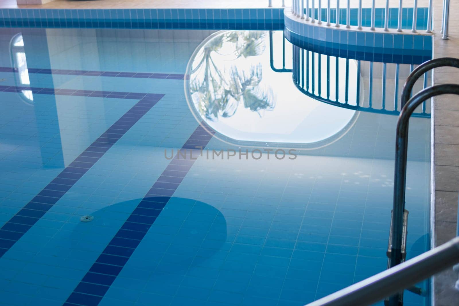 Transparent water in the pool closeup. beautiful background. High quality photo