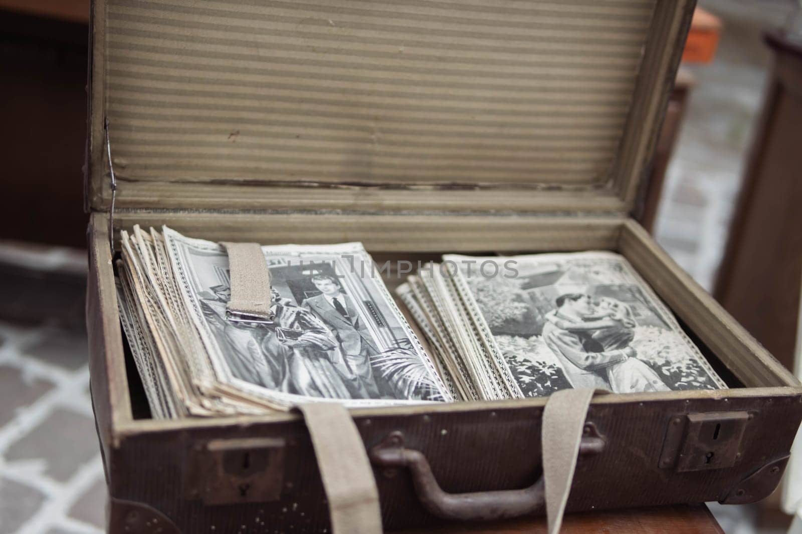 antique magazines are sold at the fair. there is a place for an inscription on the side, close-up by PopOff