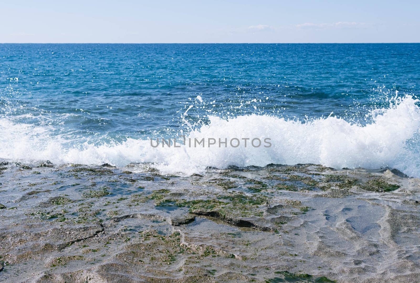 Beautiful view of the seashore,storm waves.Beautiful sea background by PopOff