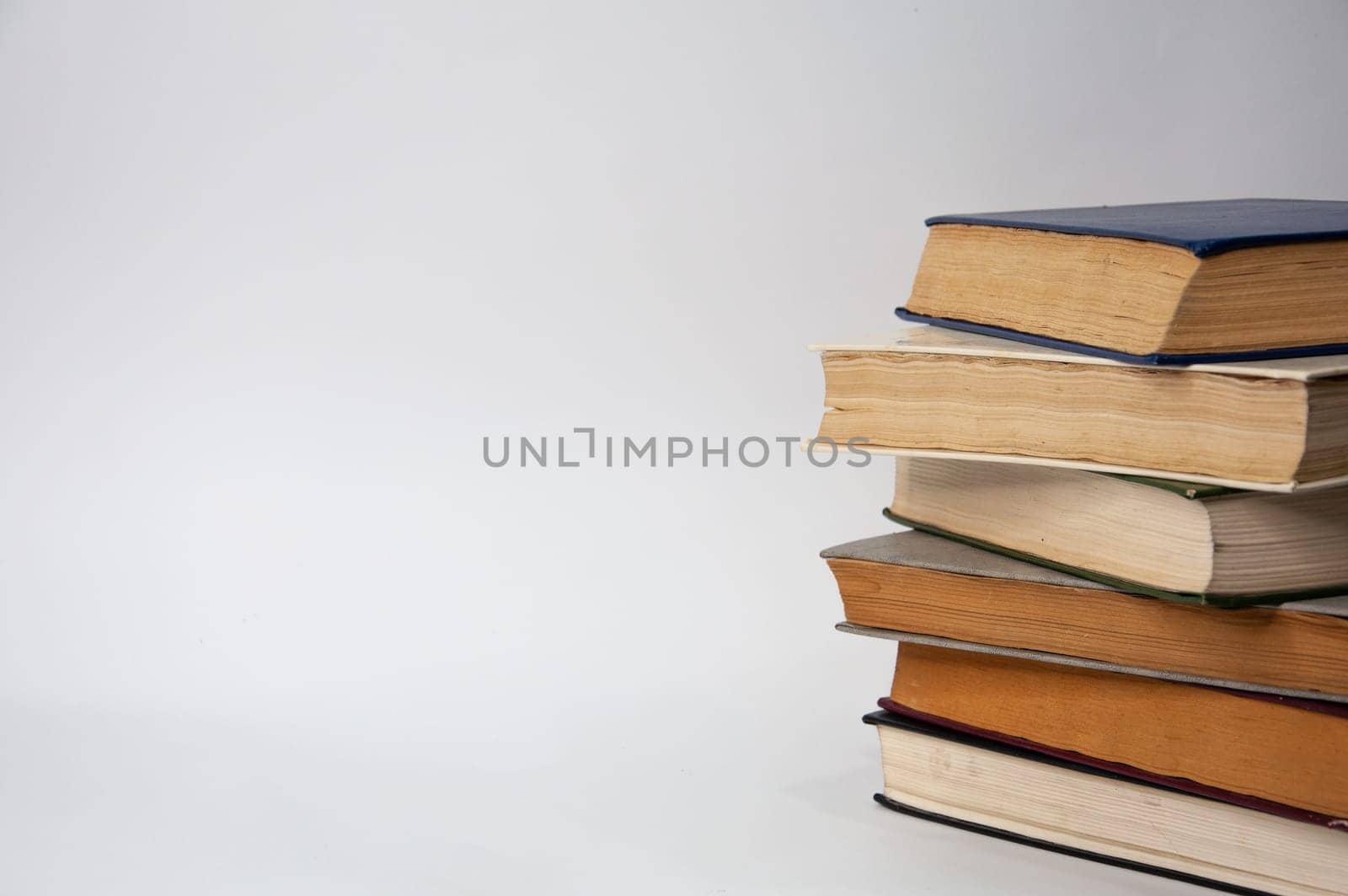 stack of books on white background. High quality photo