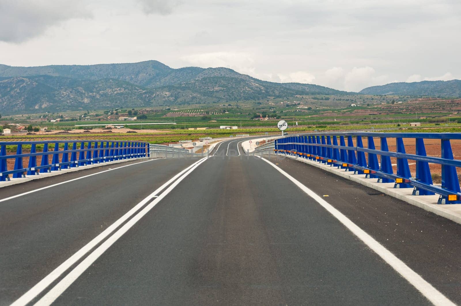 beautiful sky landscape nature, there is a place for an inscription empty road without cars by PopOff