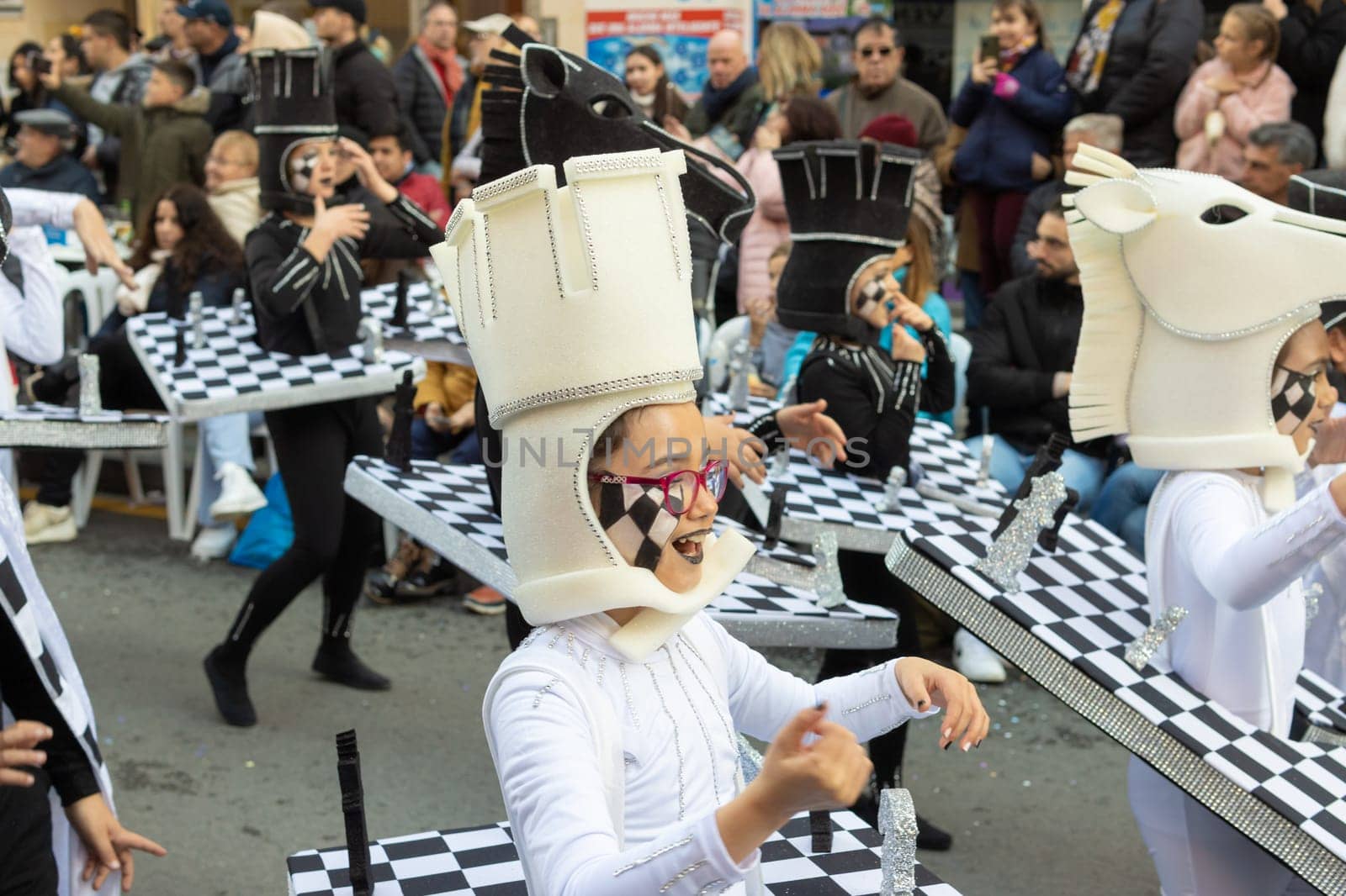 Carnival in Spain, the city of Torrevieja, February 12, 2023, people walk at the carnival by PopOff