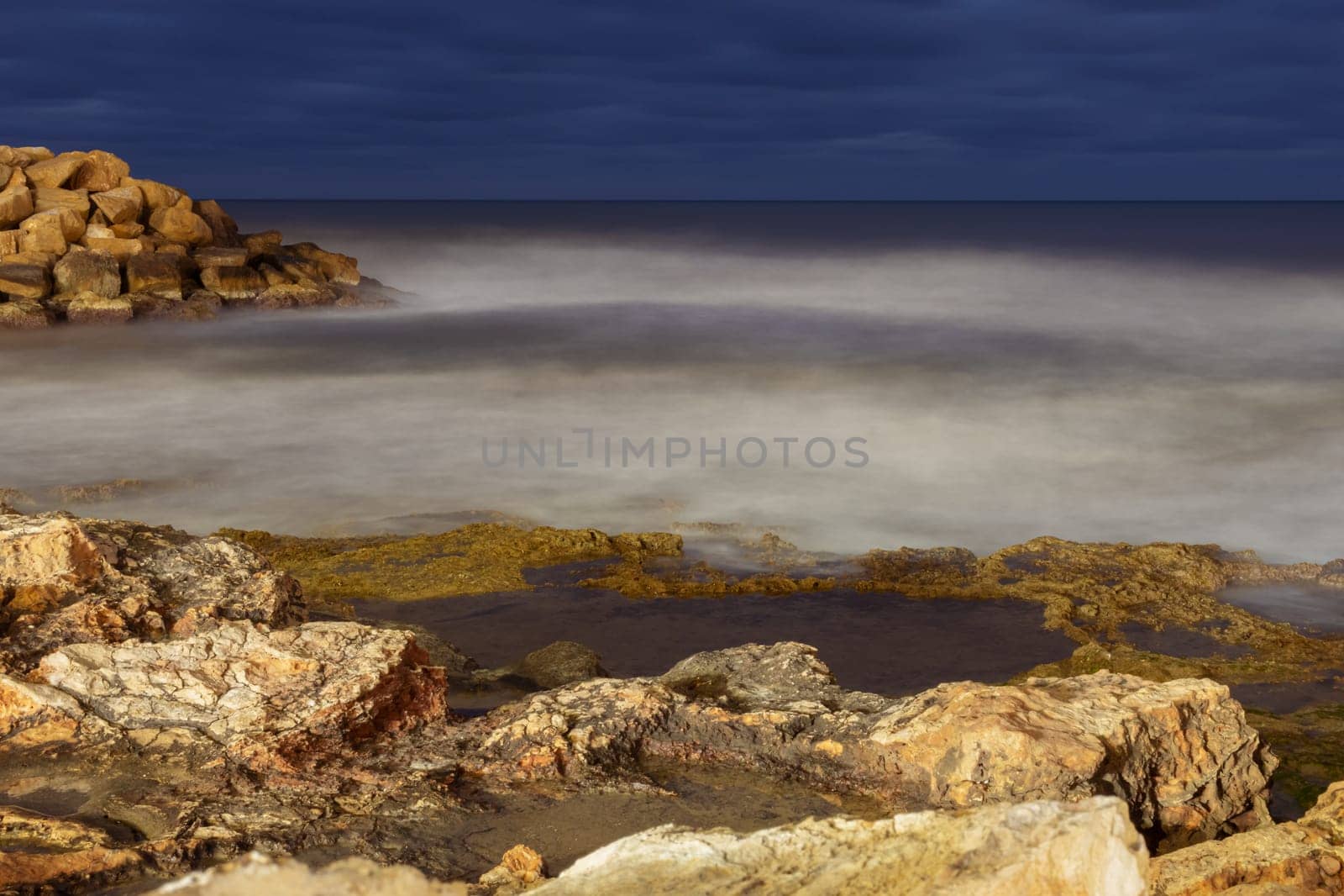 Beautiful view of the seashore,storm waves.Beautiful sea background by PopOff