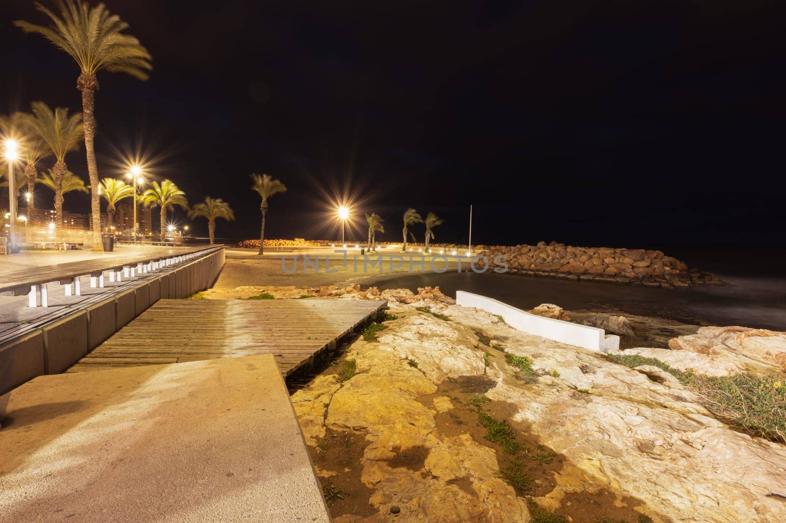 evening promenade, sea in the evening. Beautiful evening seascape, there is a place for an inscription by PopOff