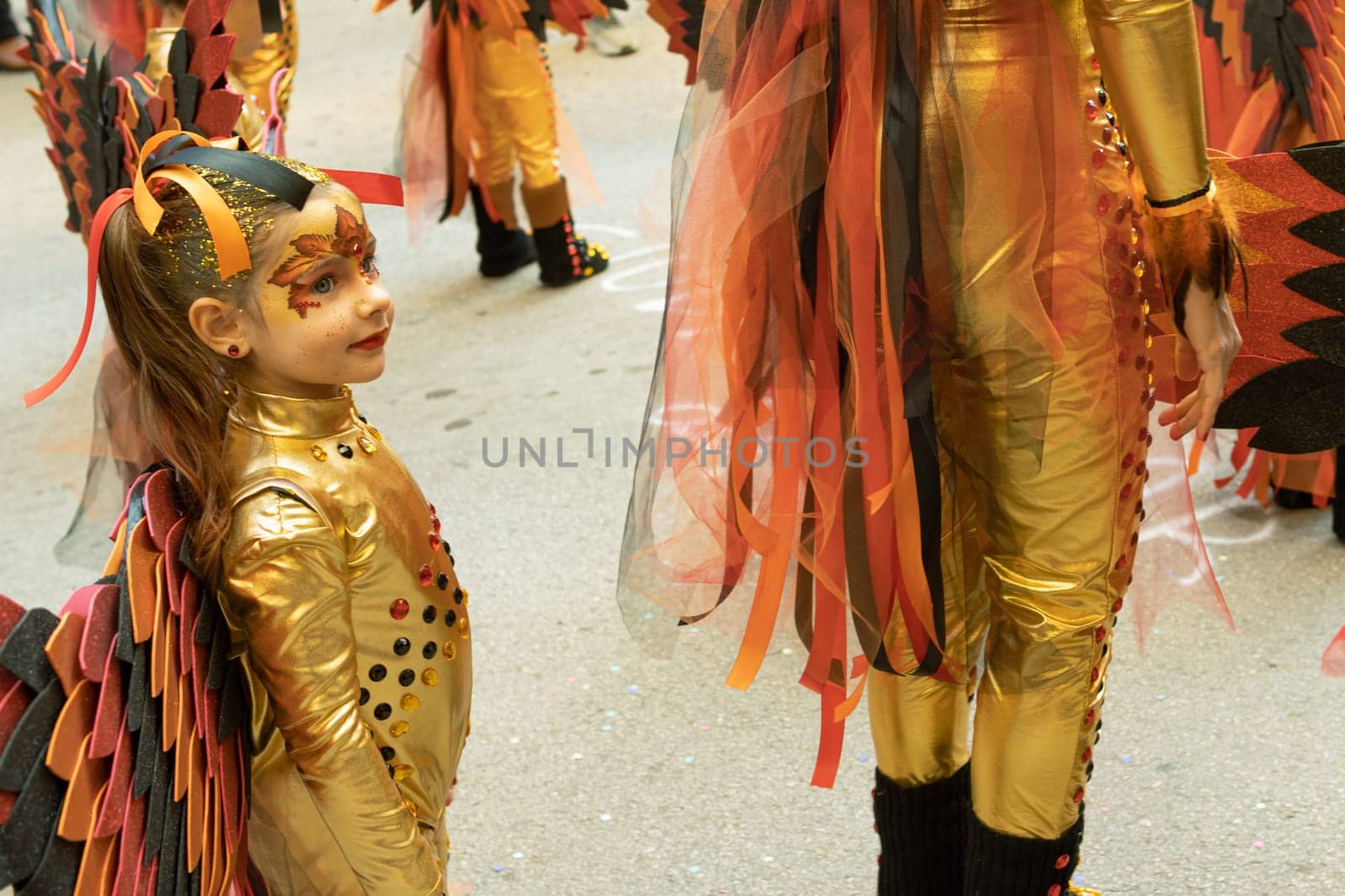 Carnival in Spain, the city of Torrevieja, February 12, 2023, people walk at the carnival. High quality photo