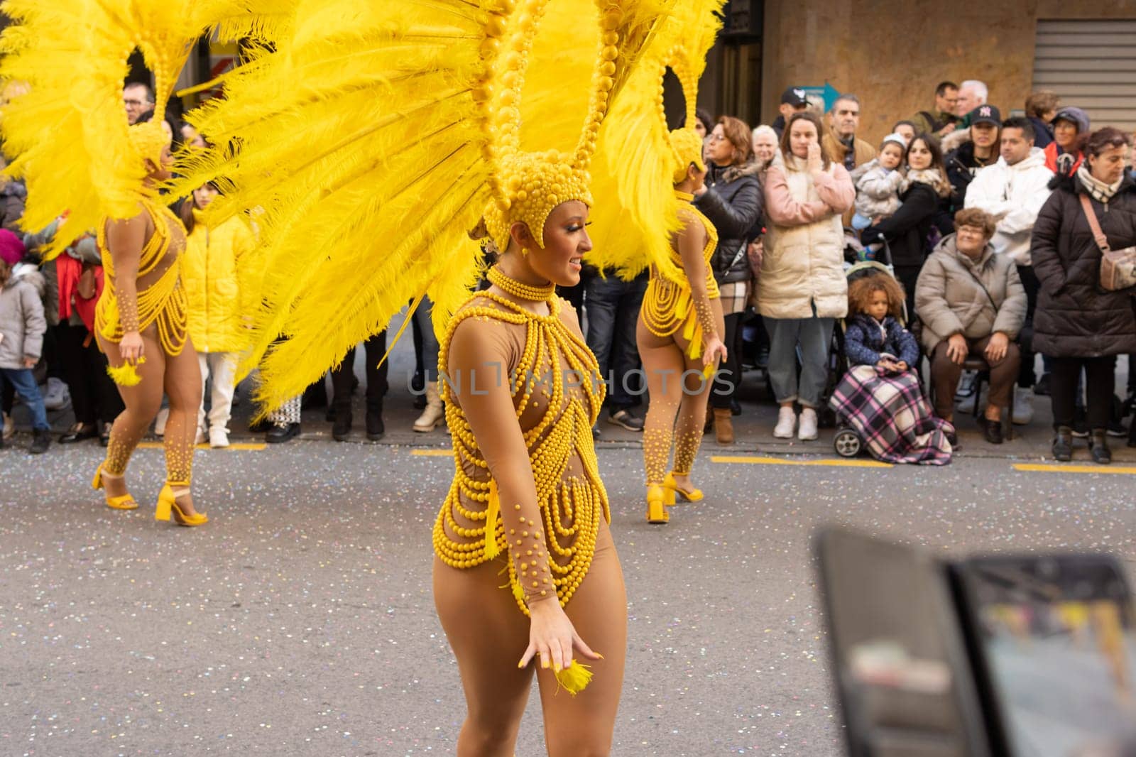 Carnival in Spain, the city of Torrevieja, February 12, 2023, people walk at the carnival. High quality photo