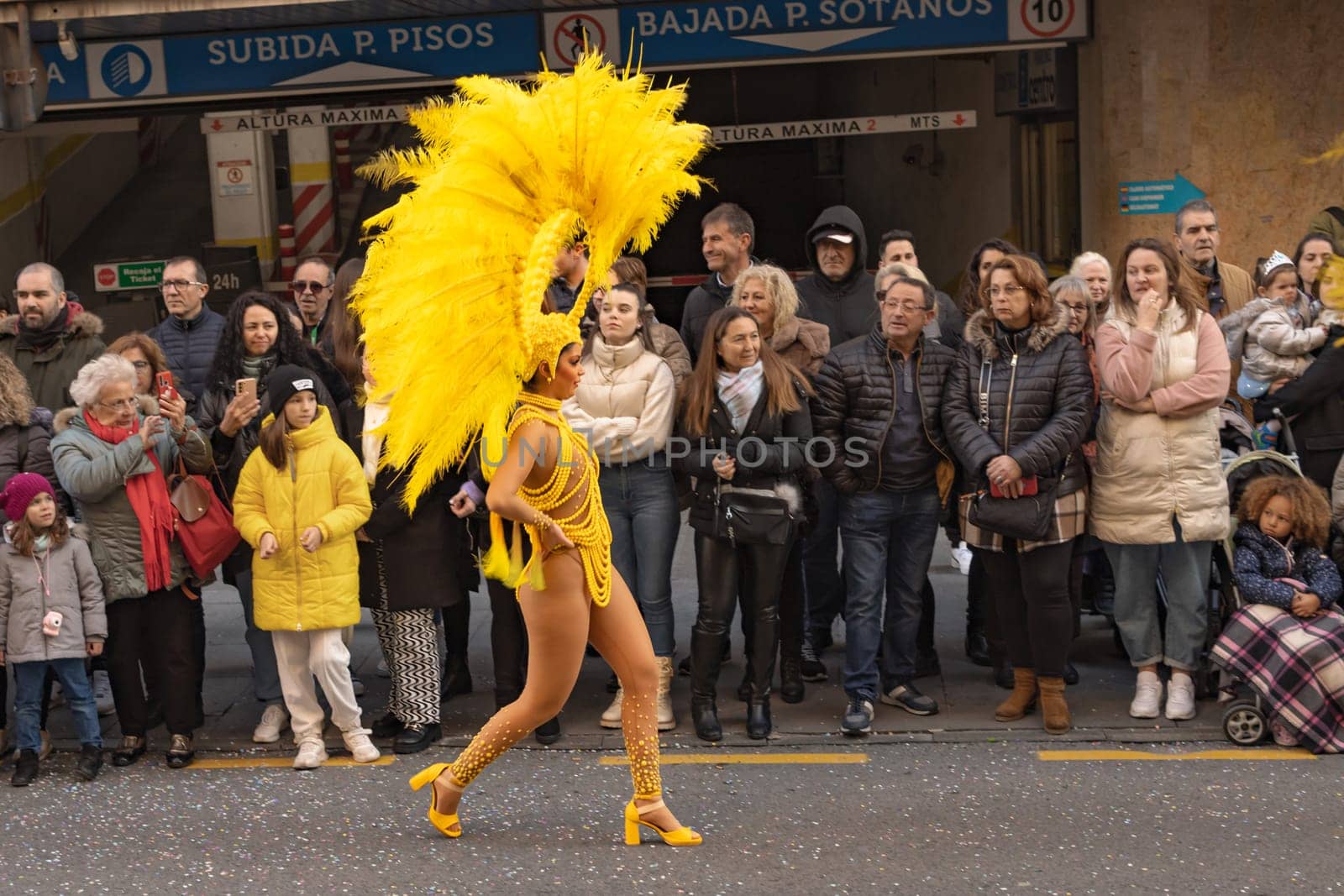 Carnival in Spain, the city of Torrevieja, February 12, 2023, people walk at the carnival. High quality photo