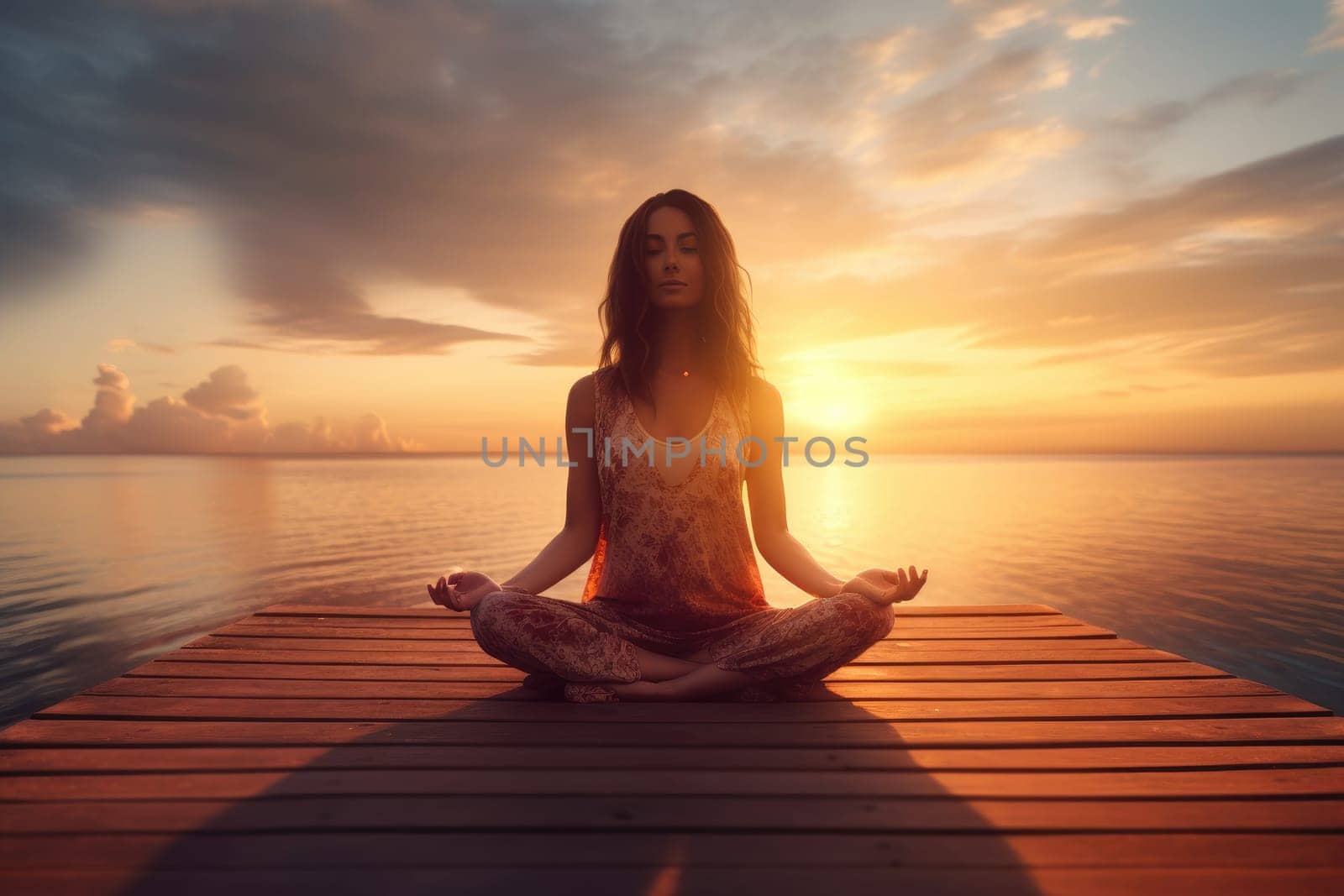 Serene Yoga and Meditation at Sunrise and Sunset for Inner Peace and Tranquility by Yurich32