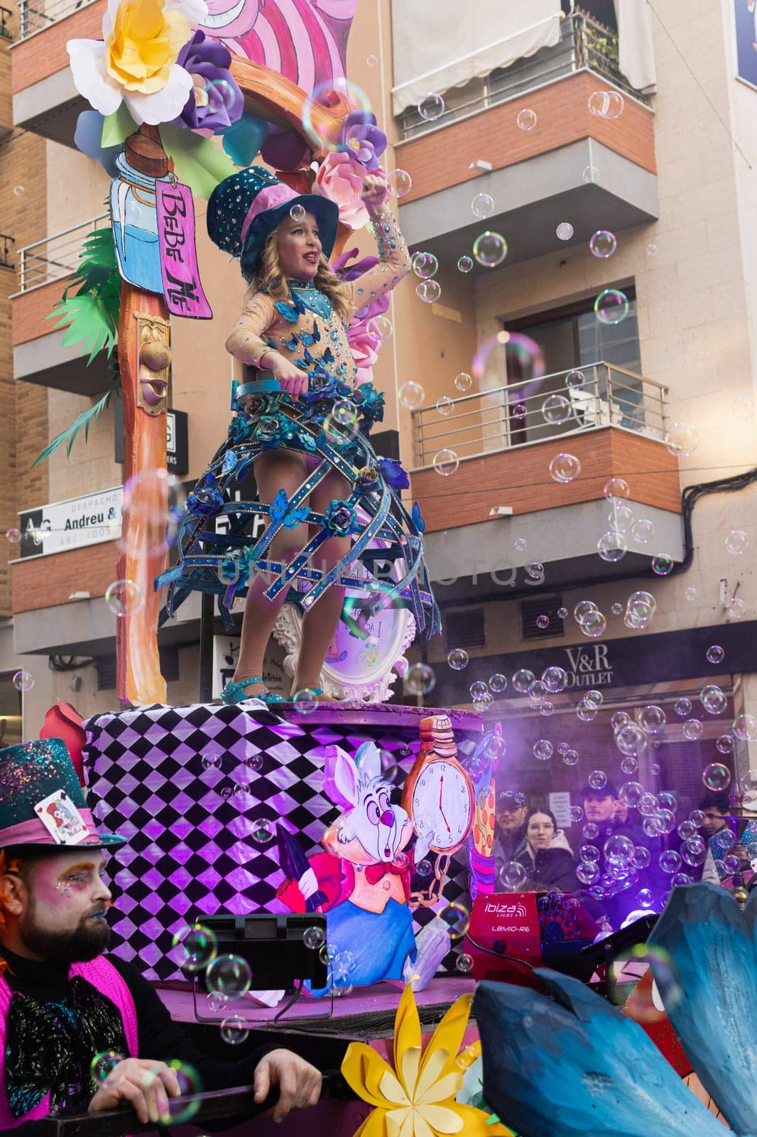 Carnival in Spain, the city of Torrevieja, February 12, 2023, people walk at the carnival by PopOff