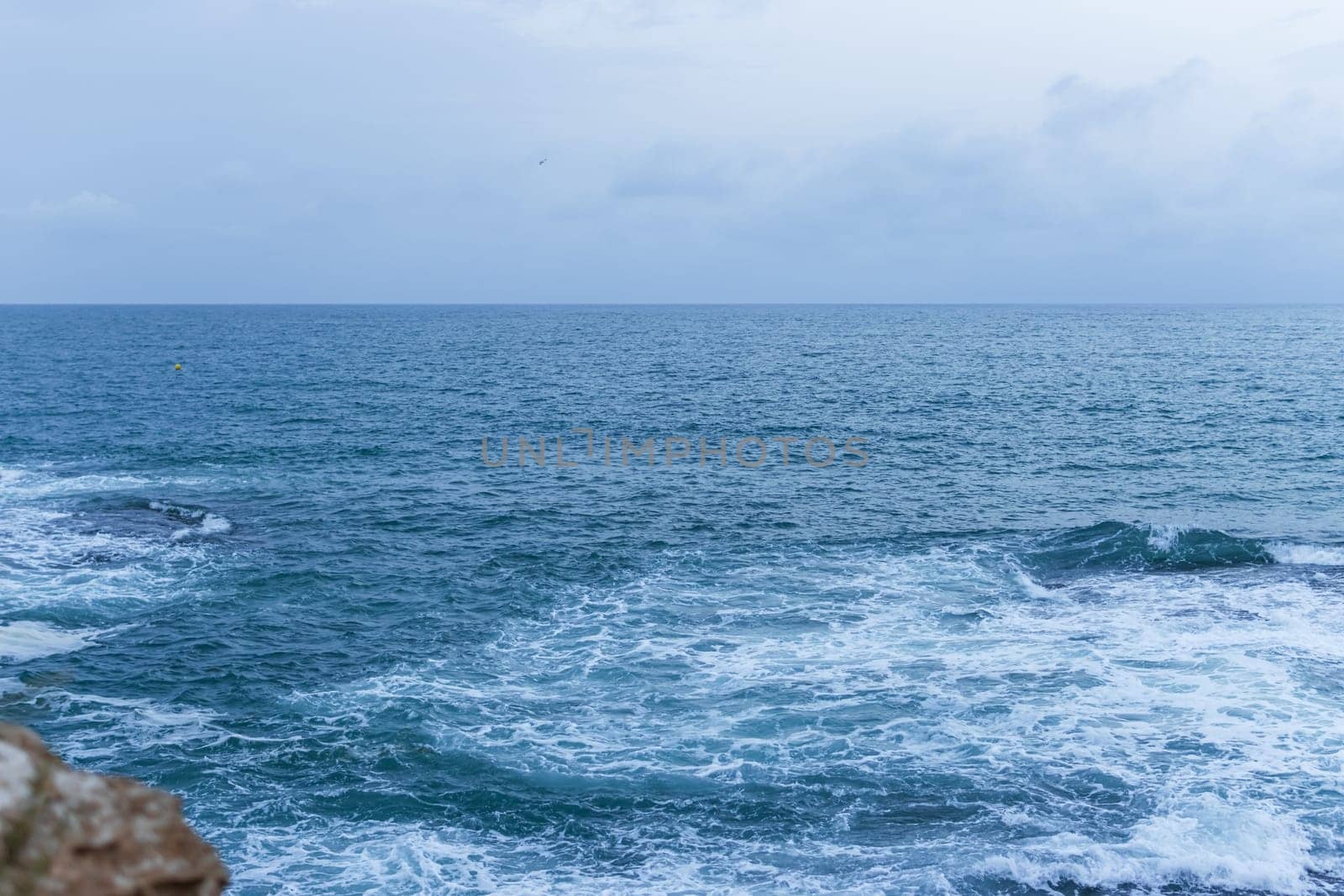 there is a place for an inscription Beautiful view of the seashore,storm waves.Beautiful sea background. High quality photo