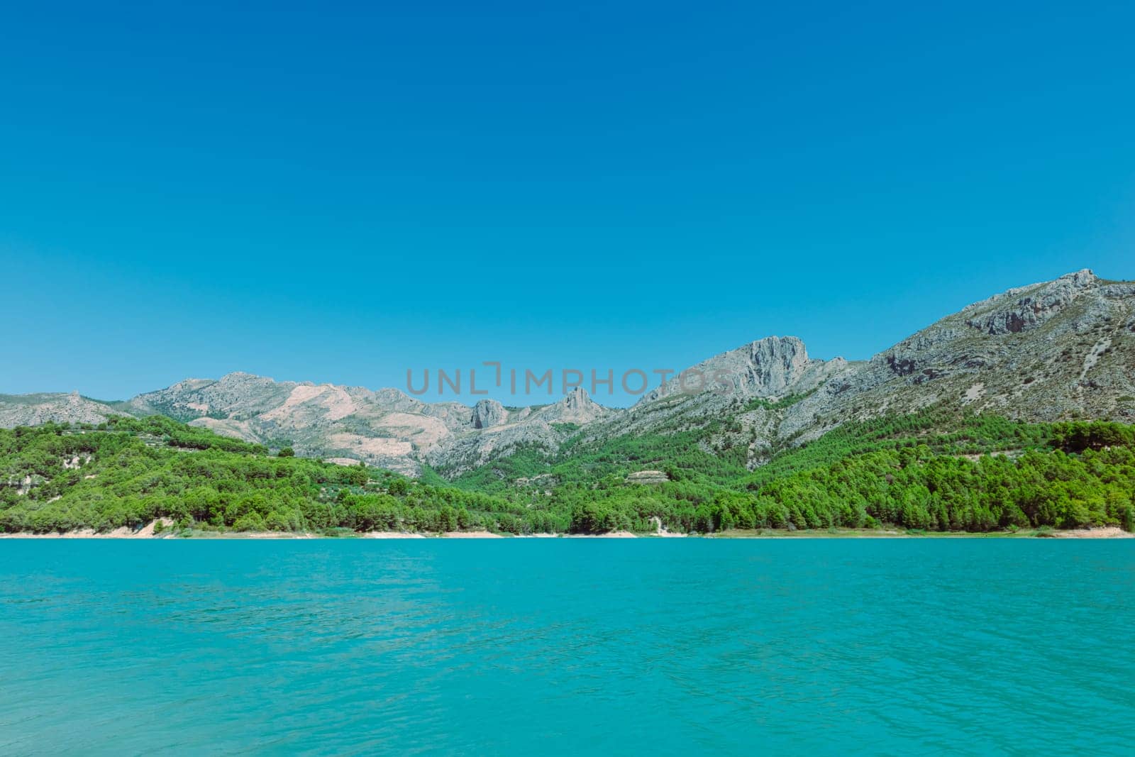 Panoramic view of mountain lake, national park. High quality photo