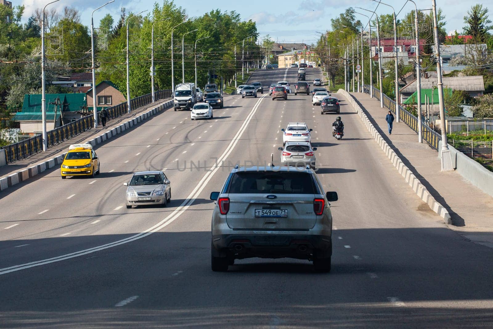 cars driving along bridge at sunny summer day by z1b