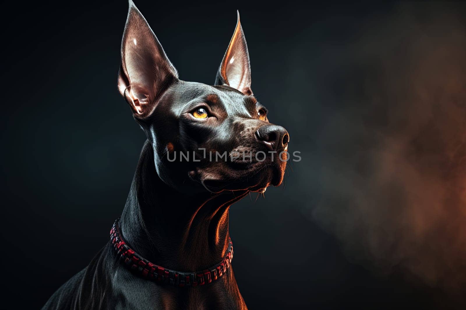 Xoloitzcuintli naked Mexican dog on a black background. Ai generative art