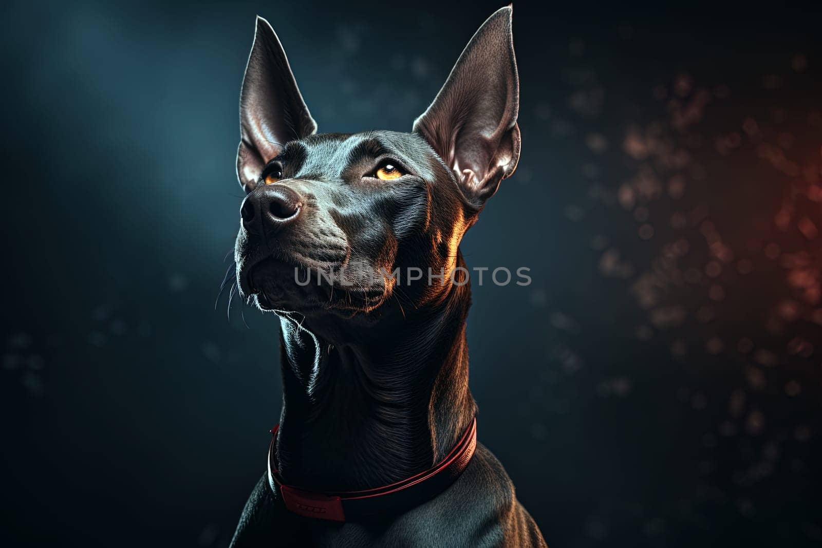 Xoloitzcuintli naked Mexican dog on a black background. Ai generative art