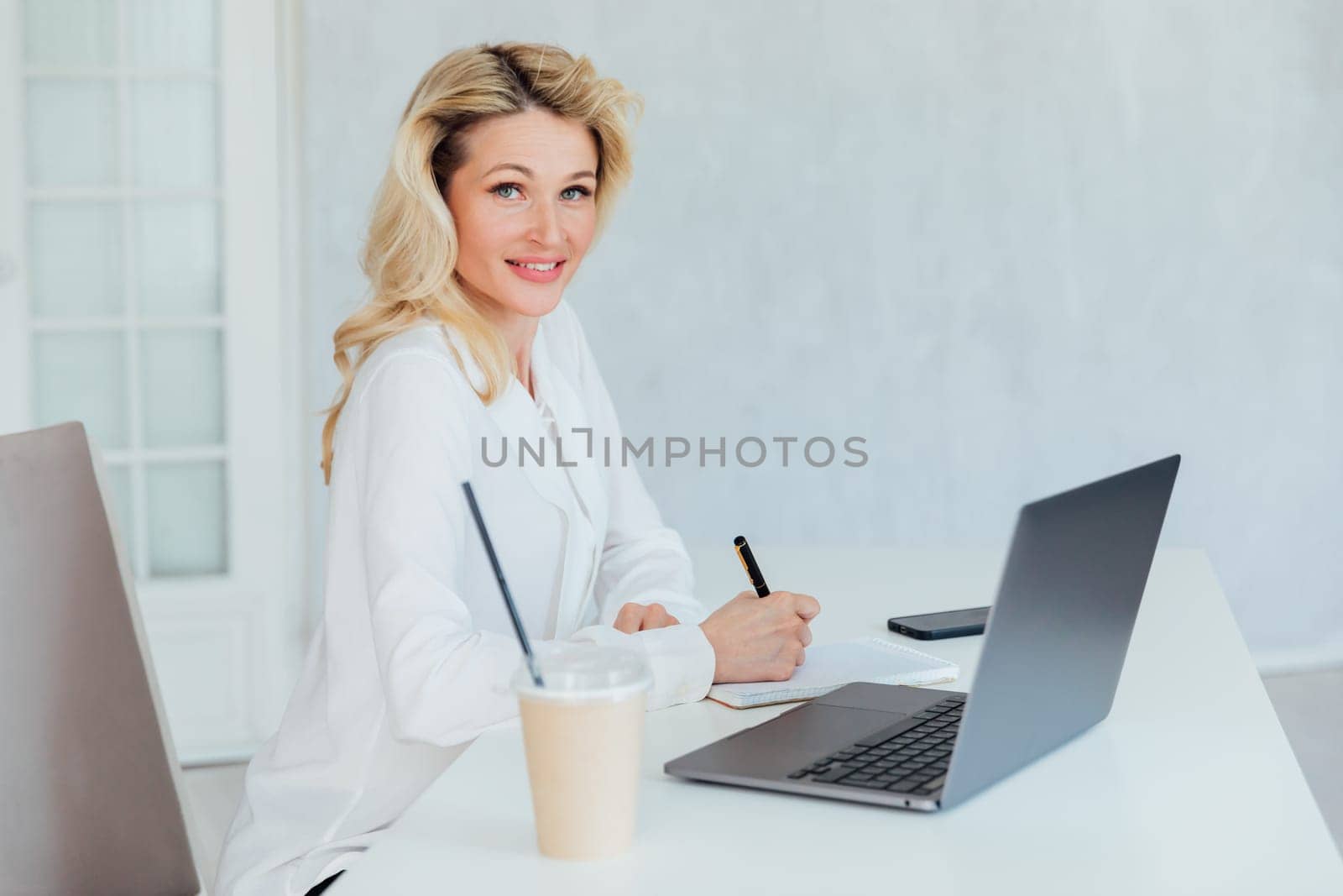 communication communication communication remote work woman with laptop internet conversation online by Simakov