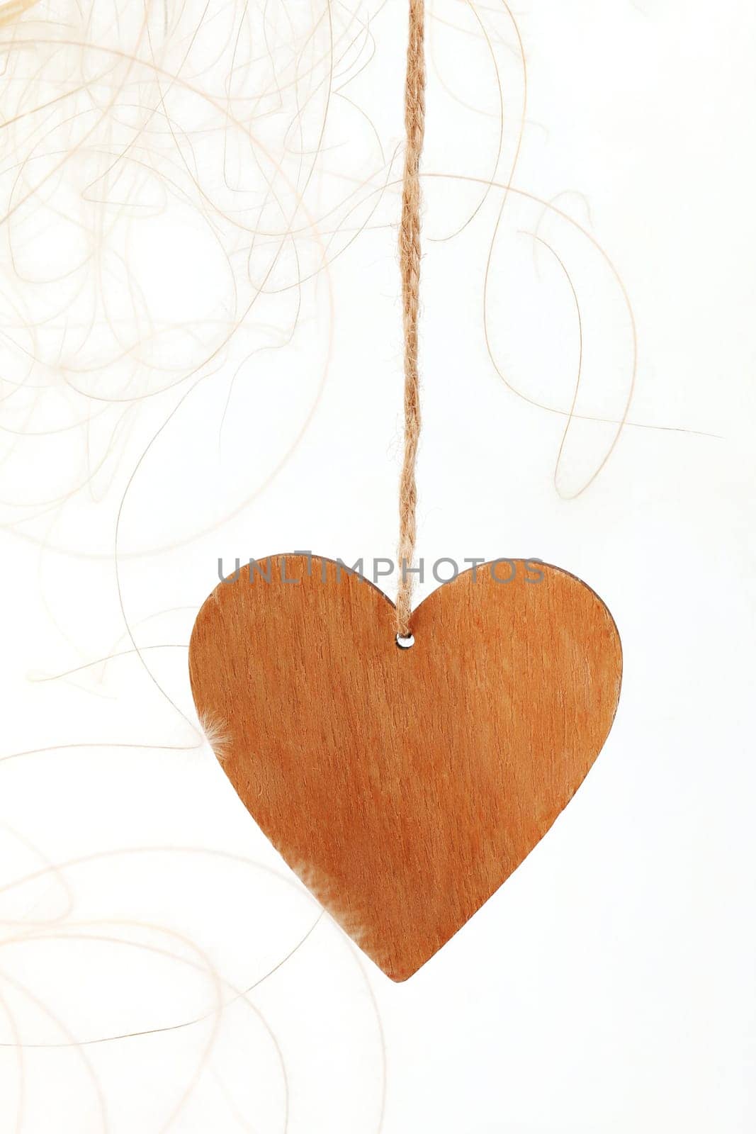 A wooden heart is a symbol of love. Valentine's day greeting Card. by ElenaNEL
