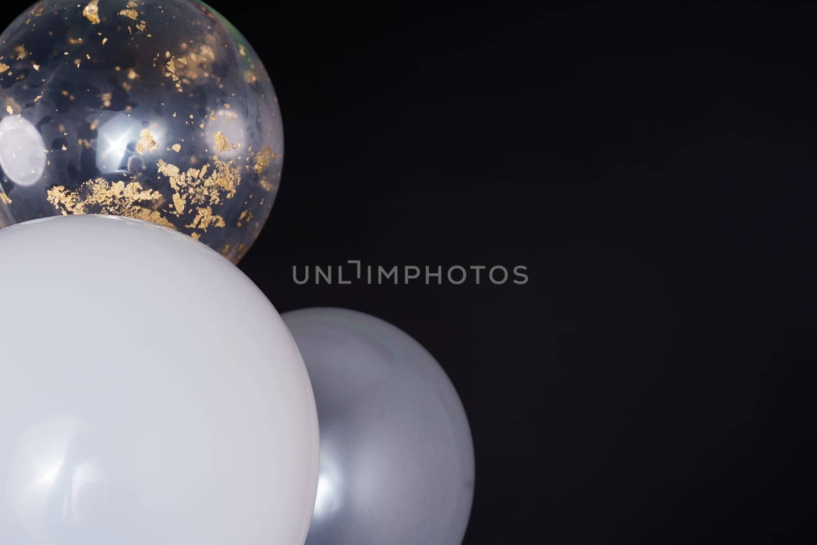 Dark background with large light balls. space for text. Greeting Card by tewolf