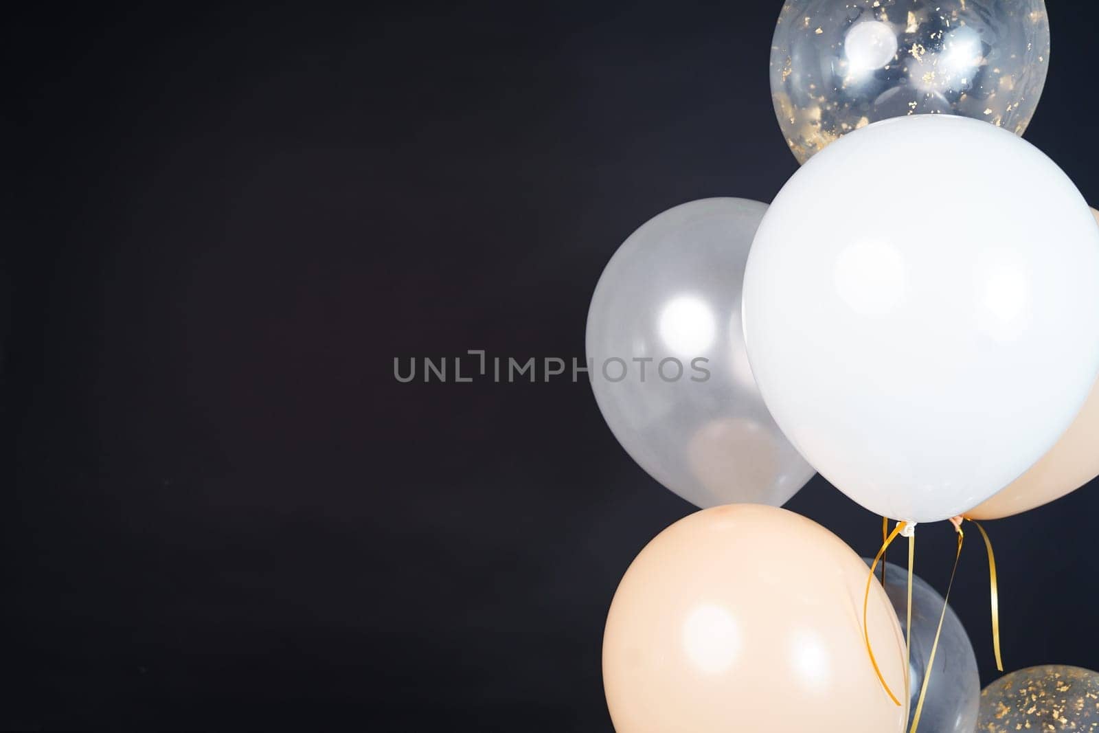 Dark background with large light balls. space for text. Greeting Card by tewolf