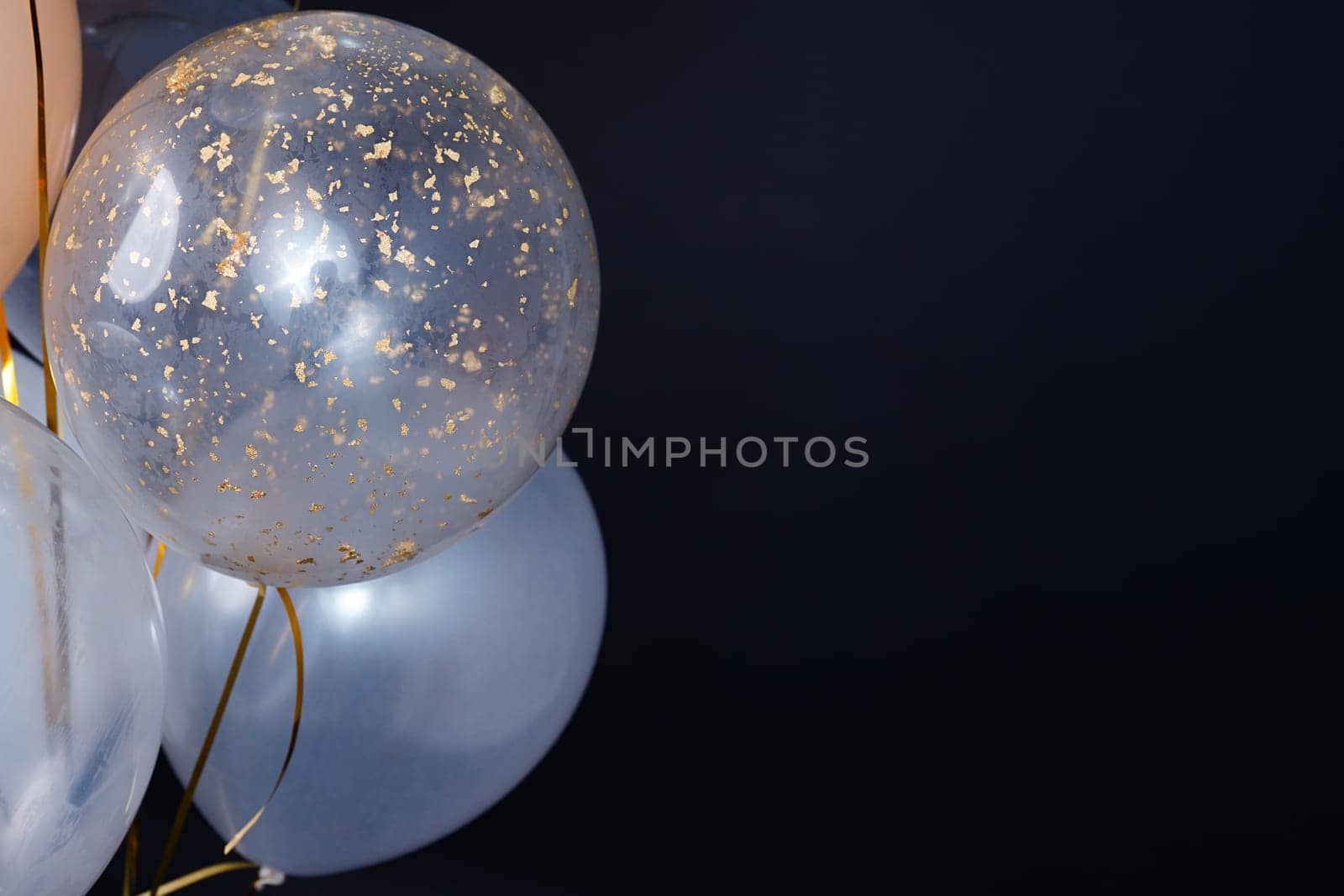 Dark background with large light balls. space for text. Greeting Card by tewolf