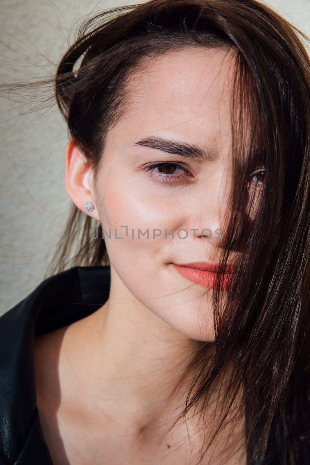 close-up portrait of a brunette woman