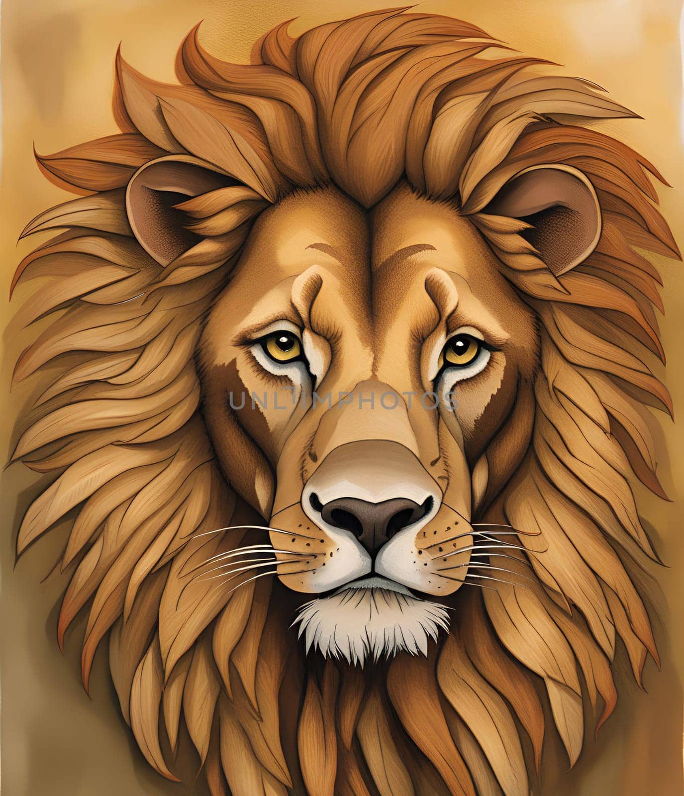 Portrait of a lion. Vector illustration isolated on background by yilmazsavaskandag