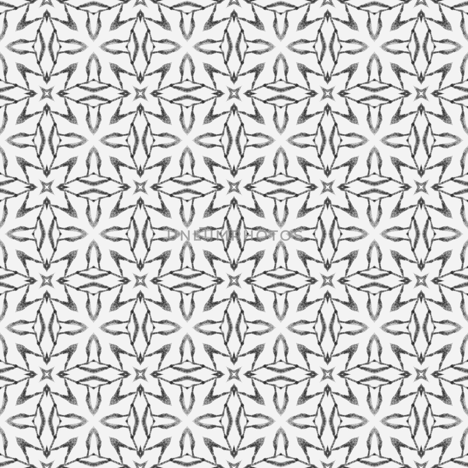 Textile ready elegant print, swimwear fabric, wallpaper, wrapping. Black and white sublime boho chic summer design. Chevron watercolor pattern. Green geometric chevron watercolor border.