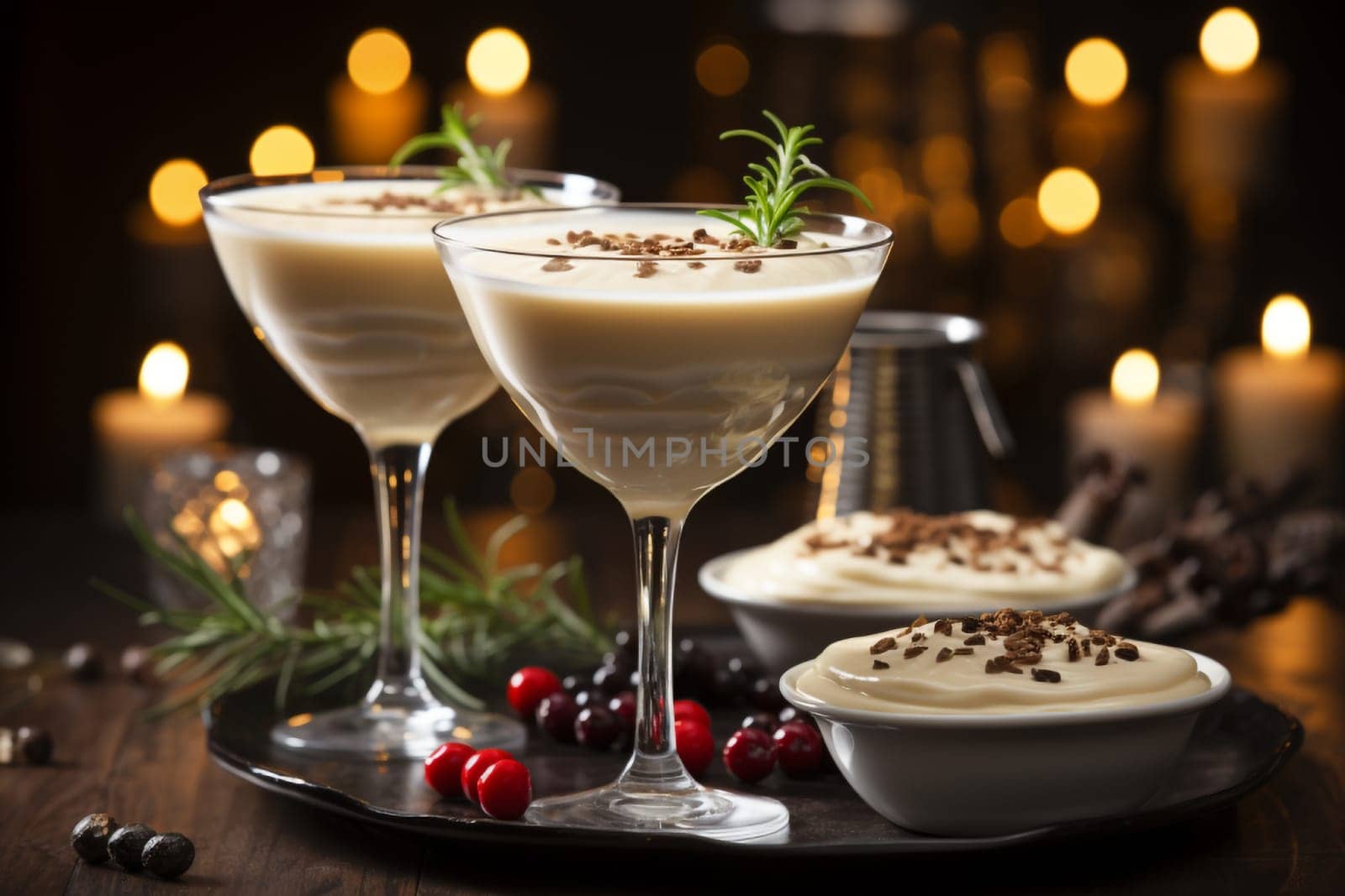 Creamy Eggnog Cinnamon Dessert Martini with Nutmeg by Ciorba