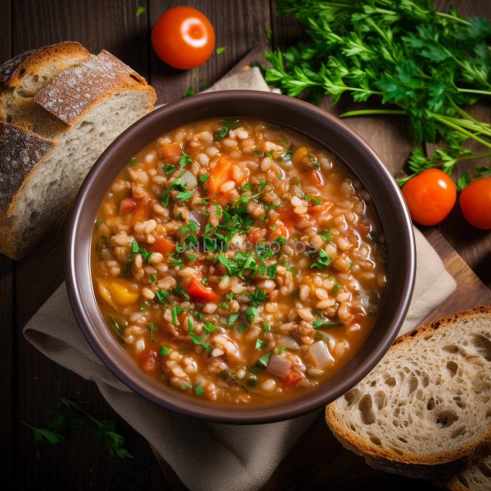 A warm embrace to the Italian culinary tradition with the rustic farro soup by Ciorba