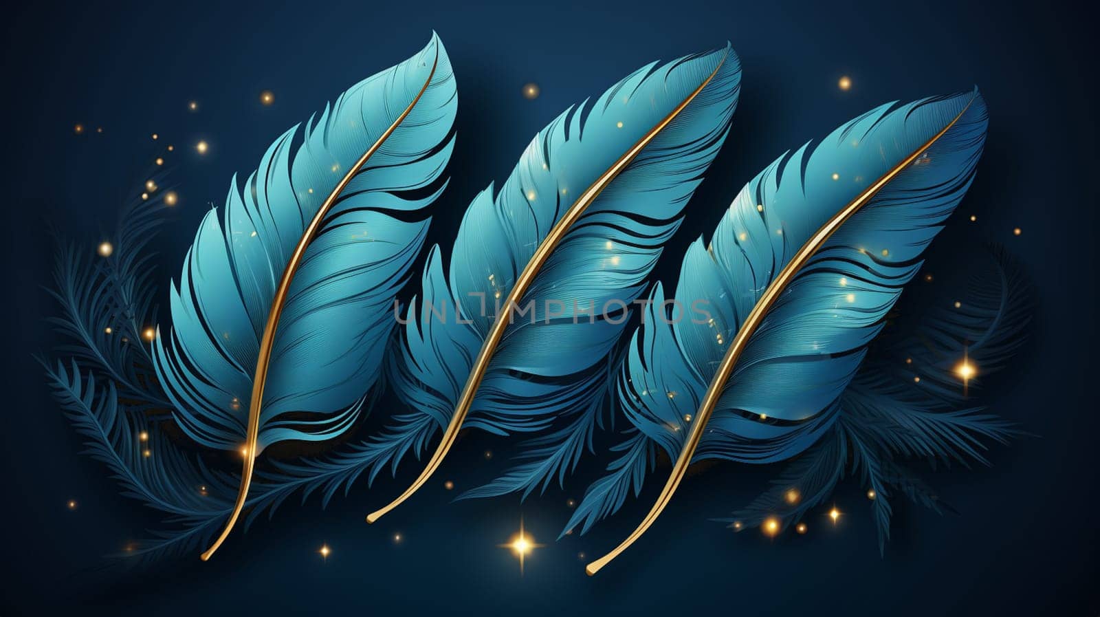 Background with feathers of pastel colors. Digital illustration by Andelov13