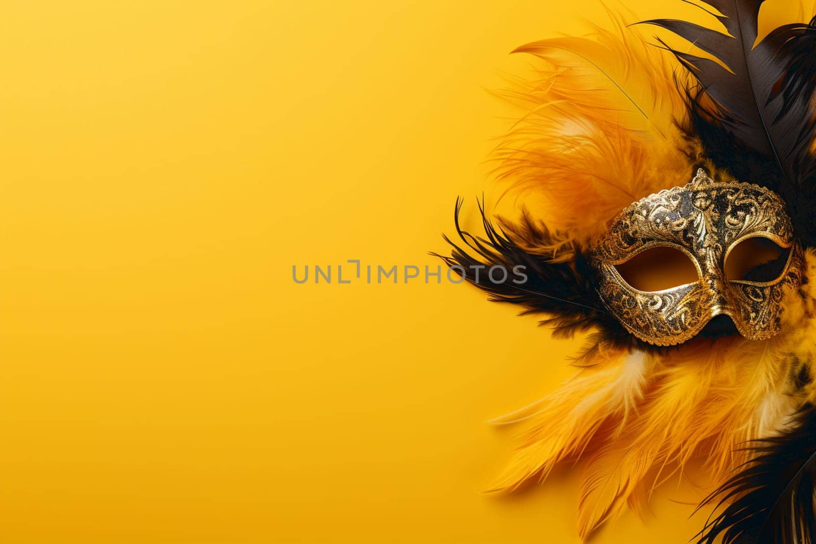 gold venetian mask isolated on a background. High quality photo