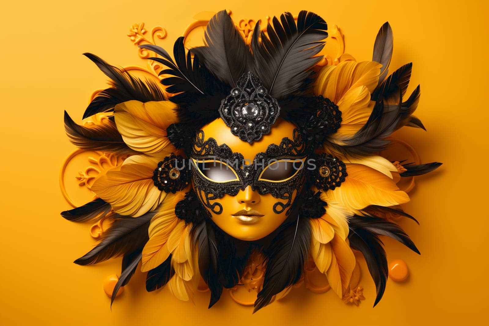 gold venetian mask isolated on a background by Andelov13