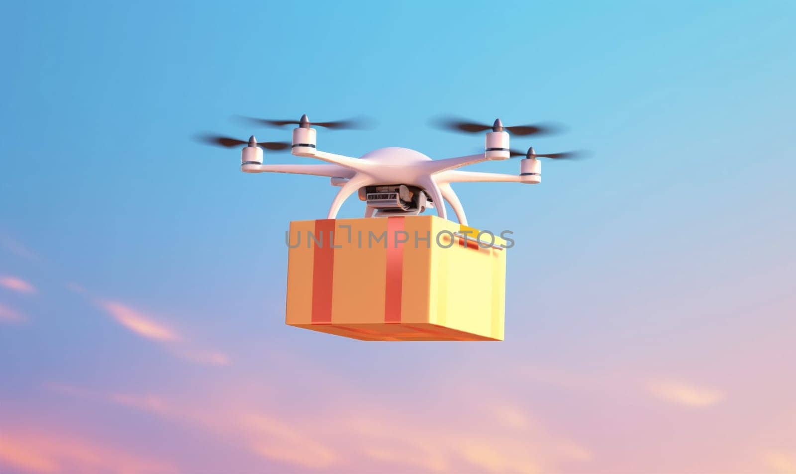 fast air drone post cargo background aircraft delivery industry helicopter transportation cardboard deliver express technology flight mail blue fly blue innovation. Generative AI.