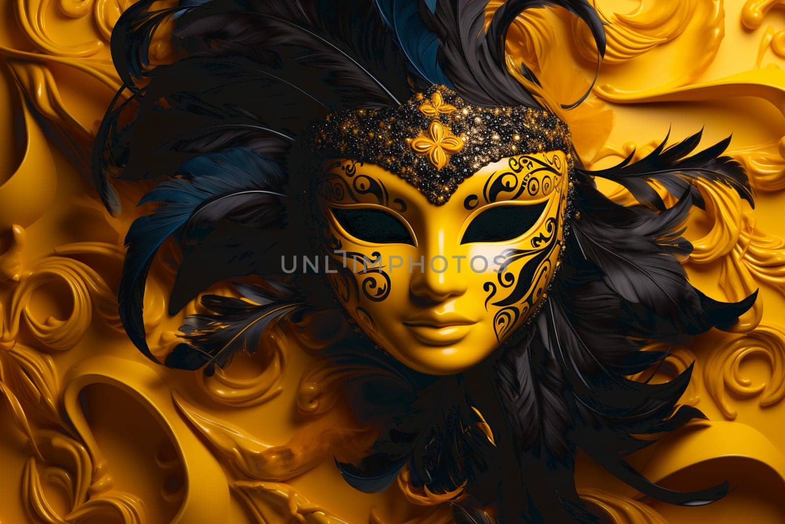 gold venetian mask isolated on a background by Andelov13