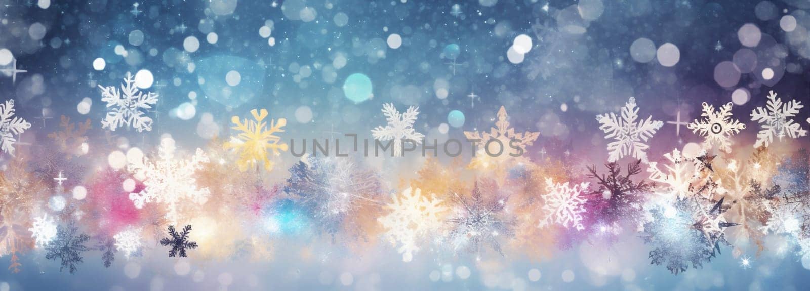 purple shine pastel abstract christmas light bokeh texture background new snowflakes year. Generative AI. by Vichizh