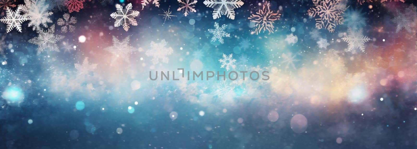 snowflakes shine texture light abstract year defocused bokeh new background pastel christmas. Generative AI. by Vichizh