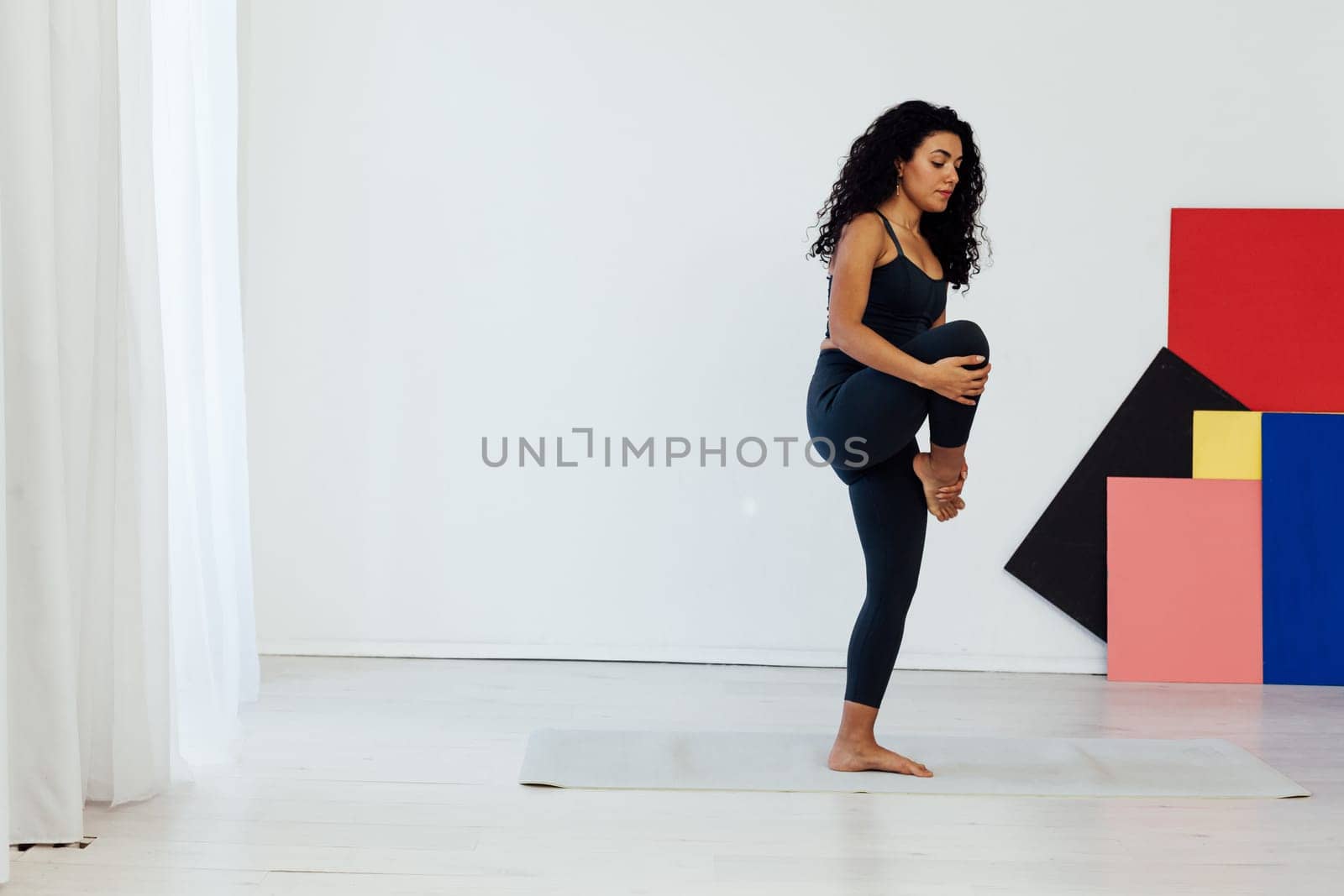 a classes stretching posture exercises woman doing yoga relaxation