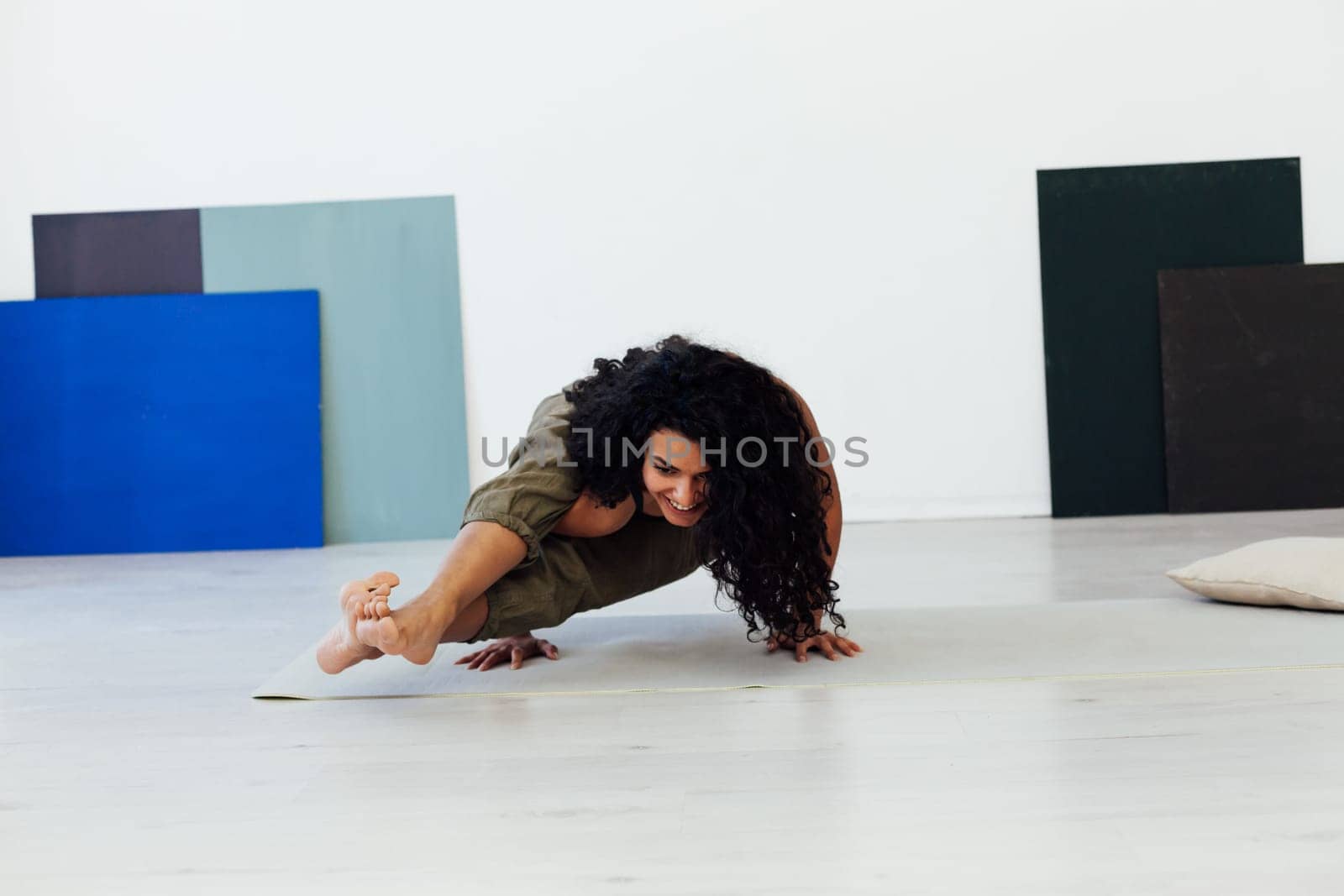 an exercises relaxation classes stretching woman doing yoga lotus pose