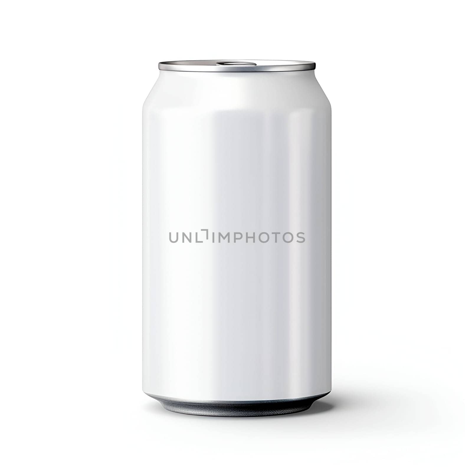 330 ml aluminum drink soda can isolated on white background. Aluminum beer can 330 ml with trim. by Ramanouskaya