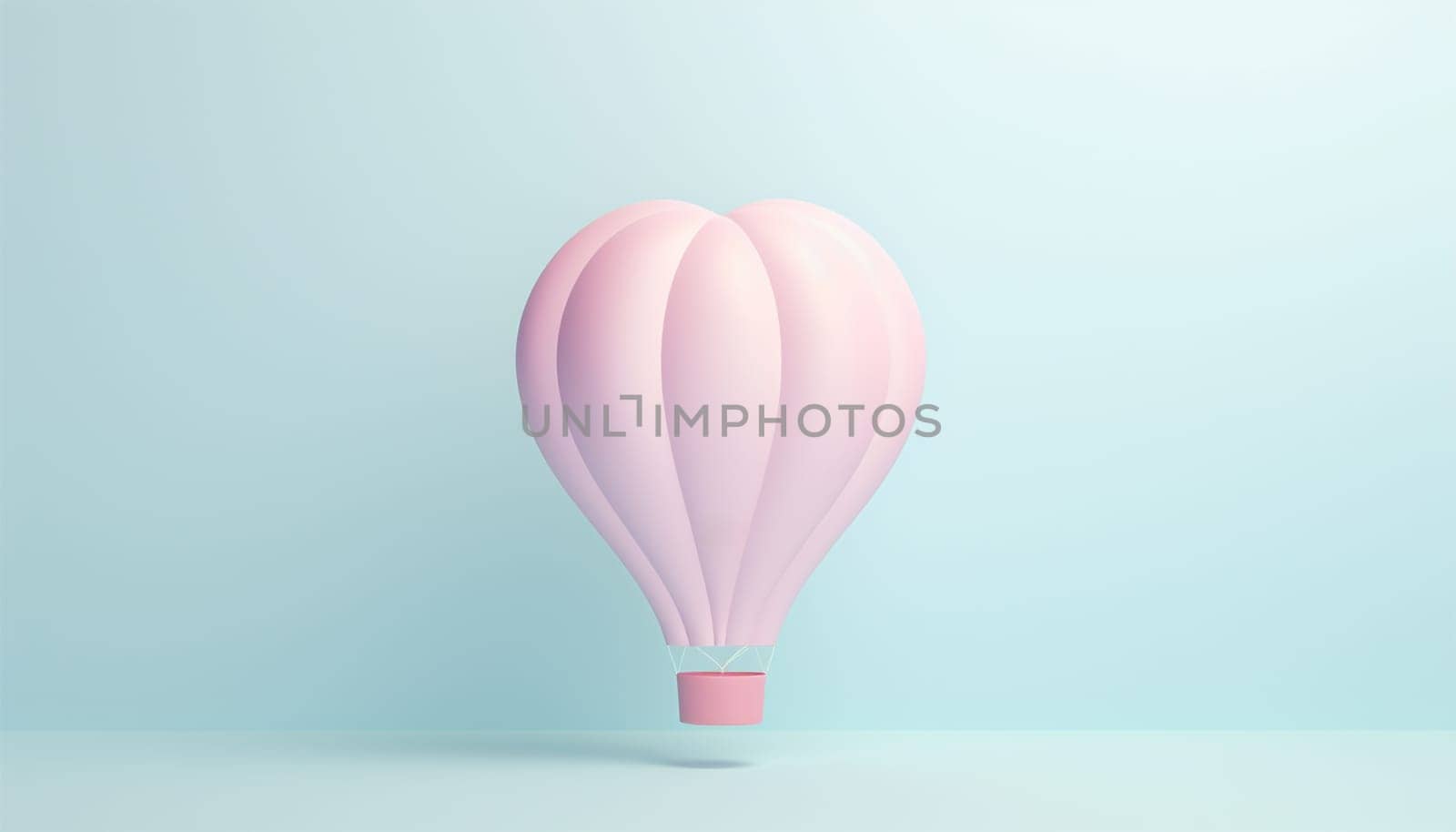 Cute pastel hot air balloon flying in the air. Design illustration of scene with hot air balloons float up in the sky on 3D paper art style. Hot air balloon float up in the sky. pastel paper cut and craft style., illustration. Pink,purple and blue color Copy space Space for text