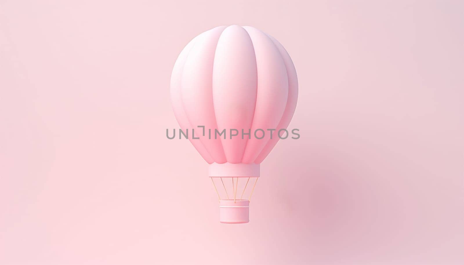 Cute pastel hot air balloon flying in the air. Design illustration of scene with hot air balloons float up in the sky on 3D paper art style. Hot air balloon float up in the sky. pastel paper cut and craft style., illustration. Pink,purple and blue color Copy space Space for text