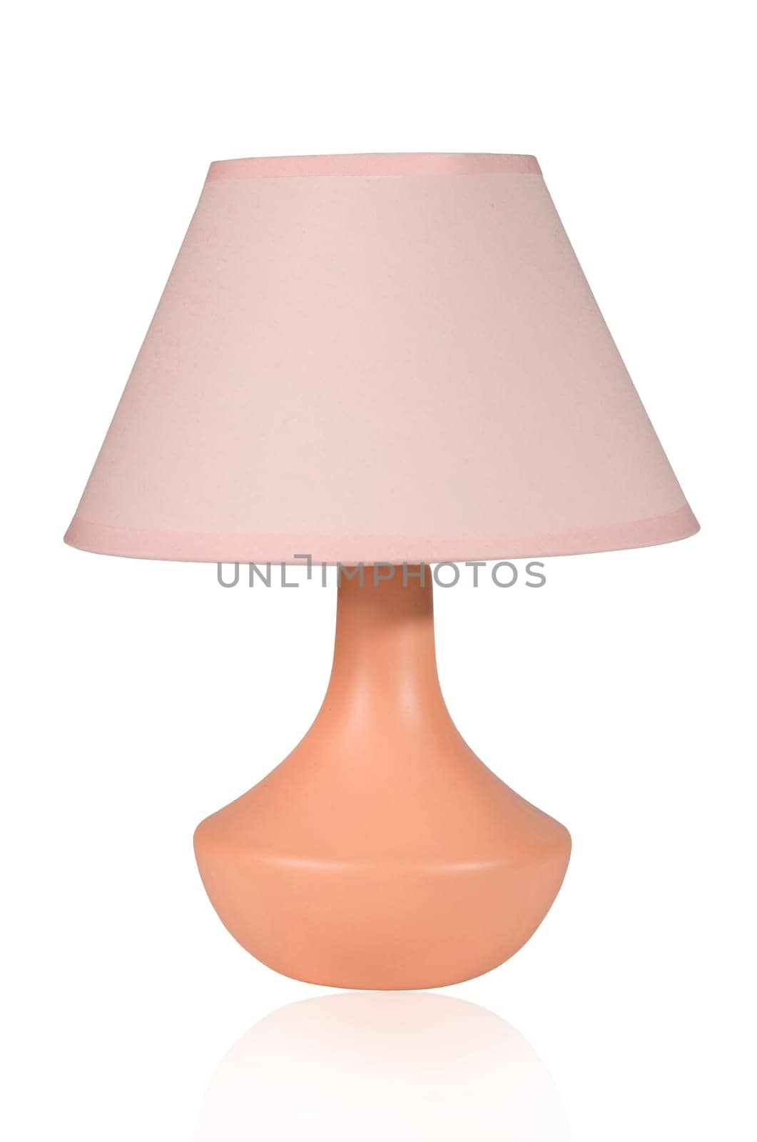 Table lamp on a white isolated background, close-up.