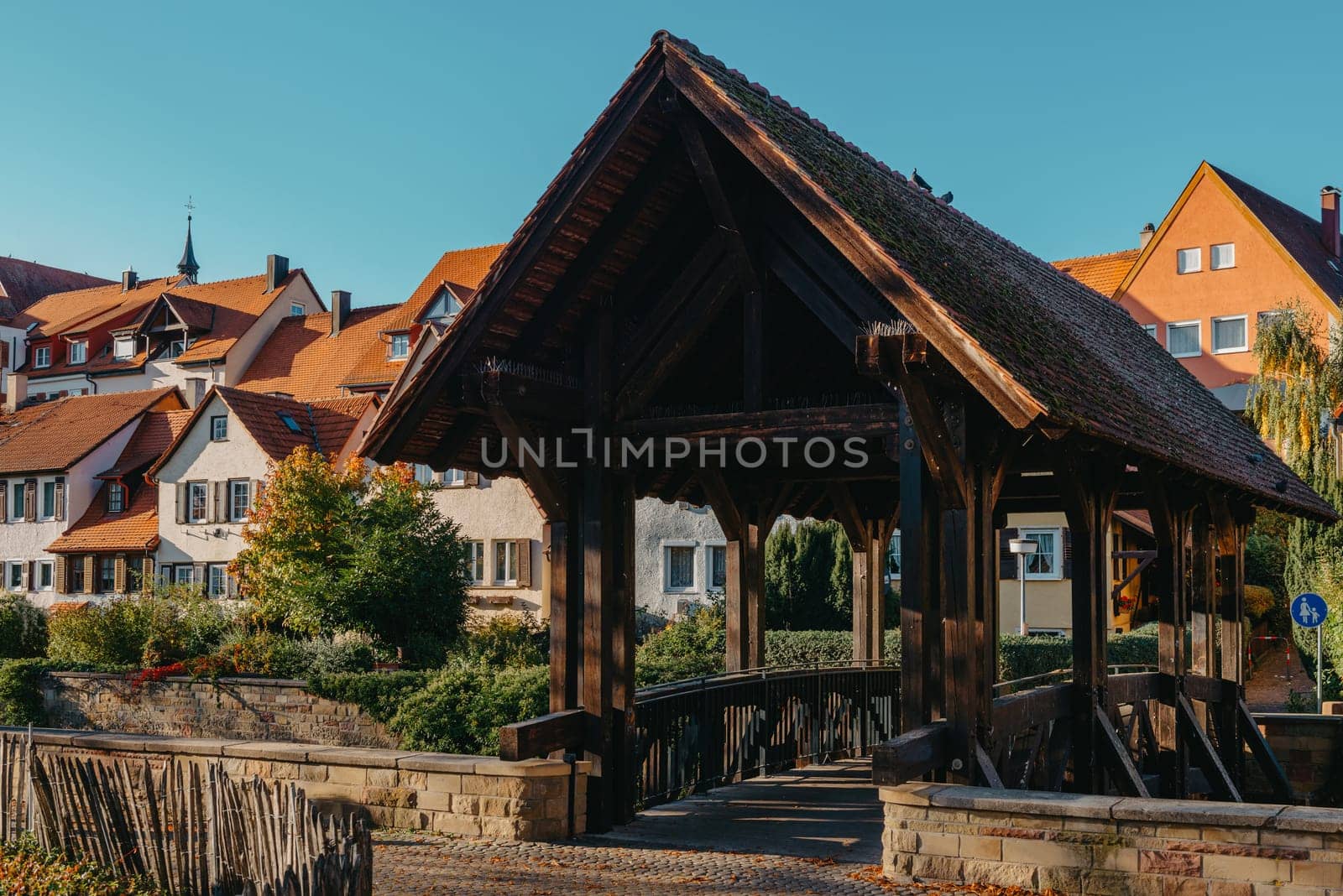 Old national German town house in Bietigheim-Bissingen, Baden-Wuerttemberg, Germany, Europe. Old Town is full of colorful and well preserved buildings. by Andrii_Ko