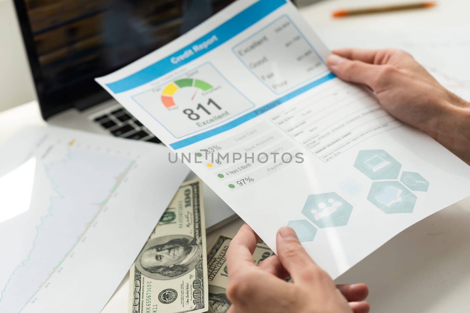 Credit Report Financial Banking Economy Concept. High quality photo