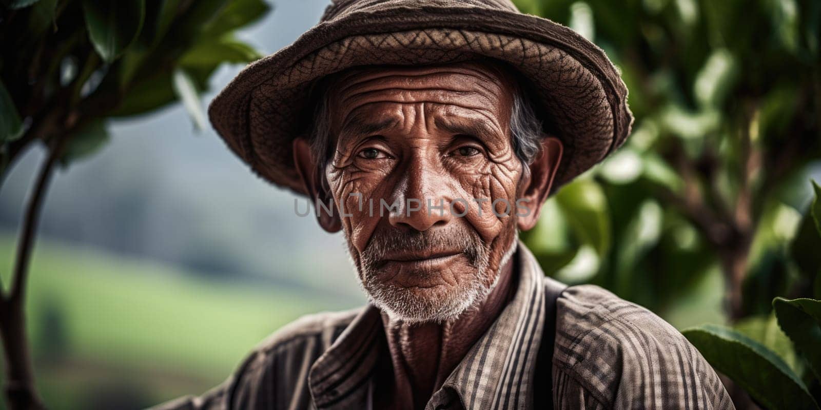 Portrait of a tea plantation worker. AI Generated by Desperada