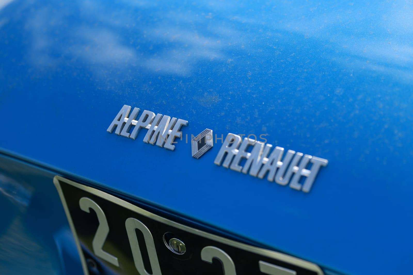 DIEPPE, FRANCE - MAY 29, 2022: Alpine car modele 110 Berlinette V85 at the exposition Vintage and classic Cars.