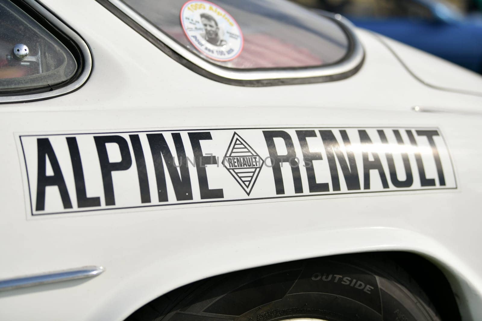DIEPPE, FRANCE - MAY 29, 2022: Alpine car red modele 110 Berlinette V85 at the exposition Vintage and classic Cars.